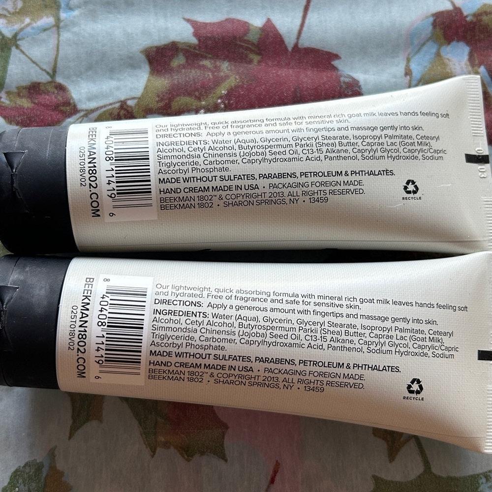Beekman 1802 Pure Goat Milk Hand Cream DUO 3.4 oz. (FRAGRANCE FREE) - Sealed - Picture 7 of 7